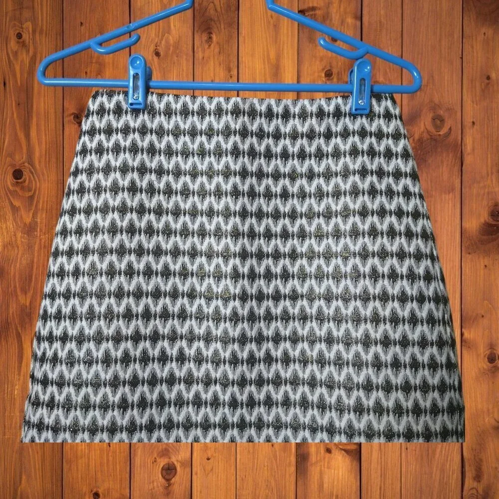 LOFT Petites Ann Taylor Size 0P Metallic Zip Closure Pencil A-Line Skirt